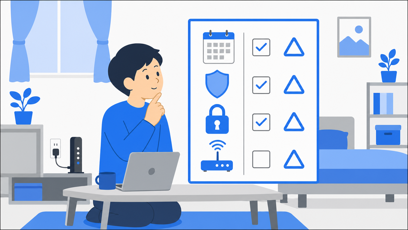 古いルーターのセキュリティリスクを表すイラスト