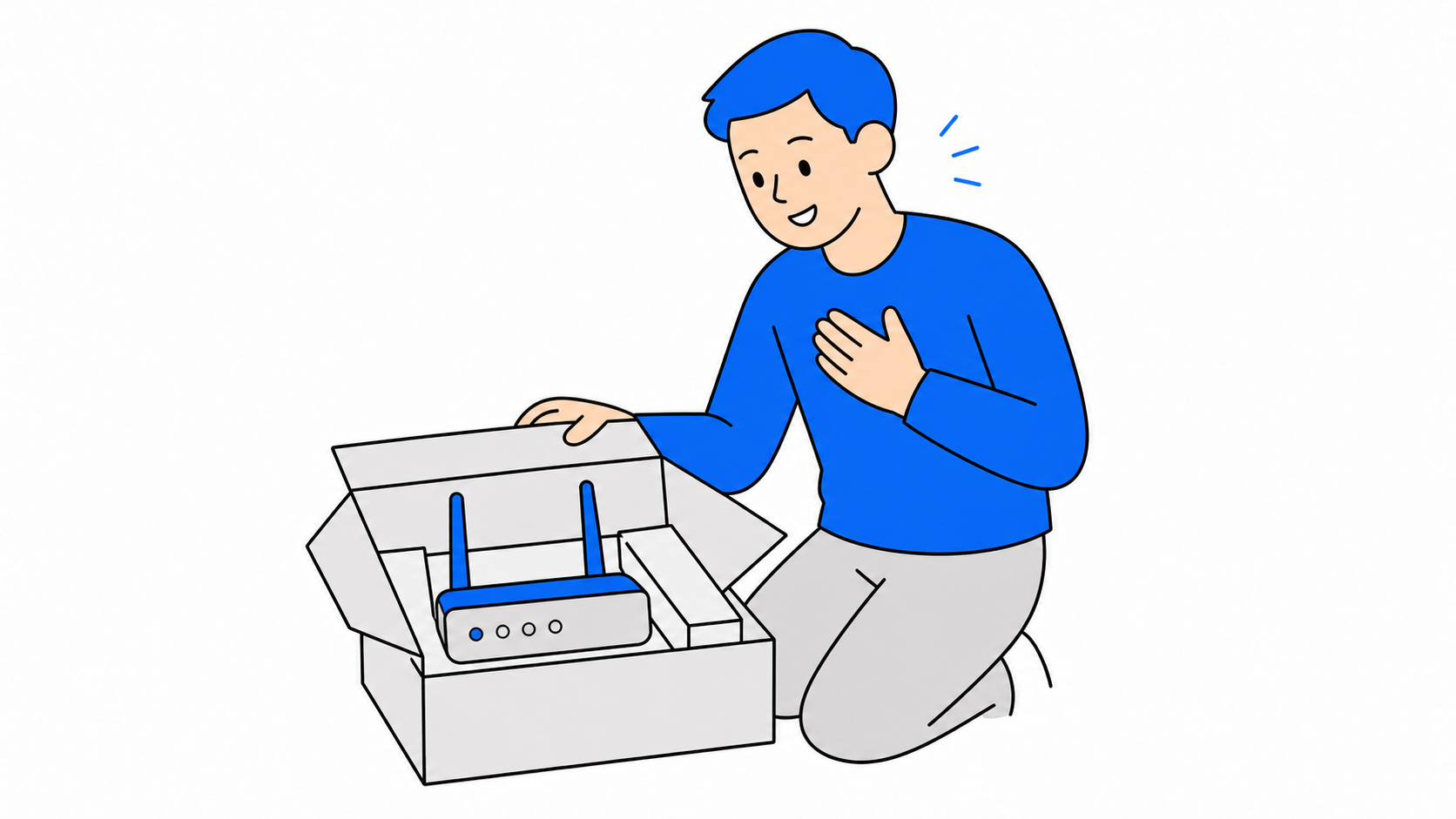 新品ルーターを選ぶか中古を選ぶか検討しているイメージ