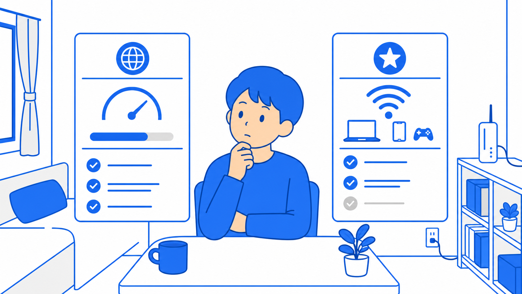 ドコモ光とソフトバンク光の比較イメージ