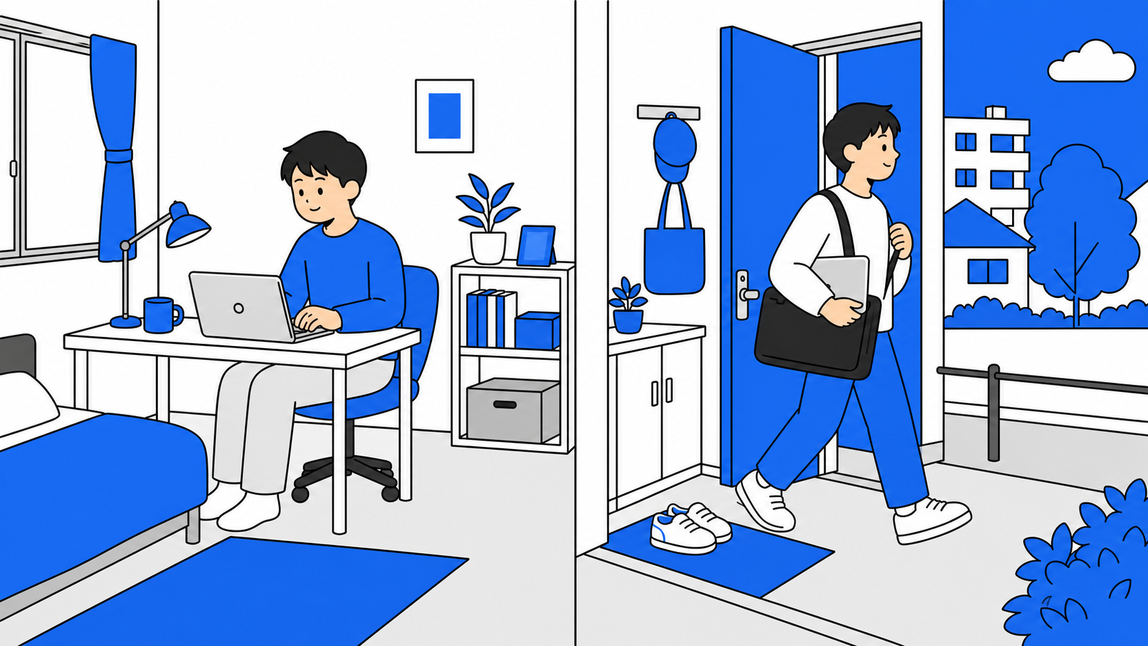 光回線とWiMAXそれぞれに向いている暮らし方のイメージ