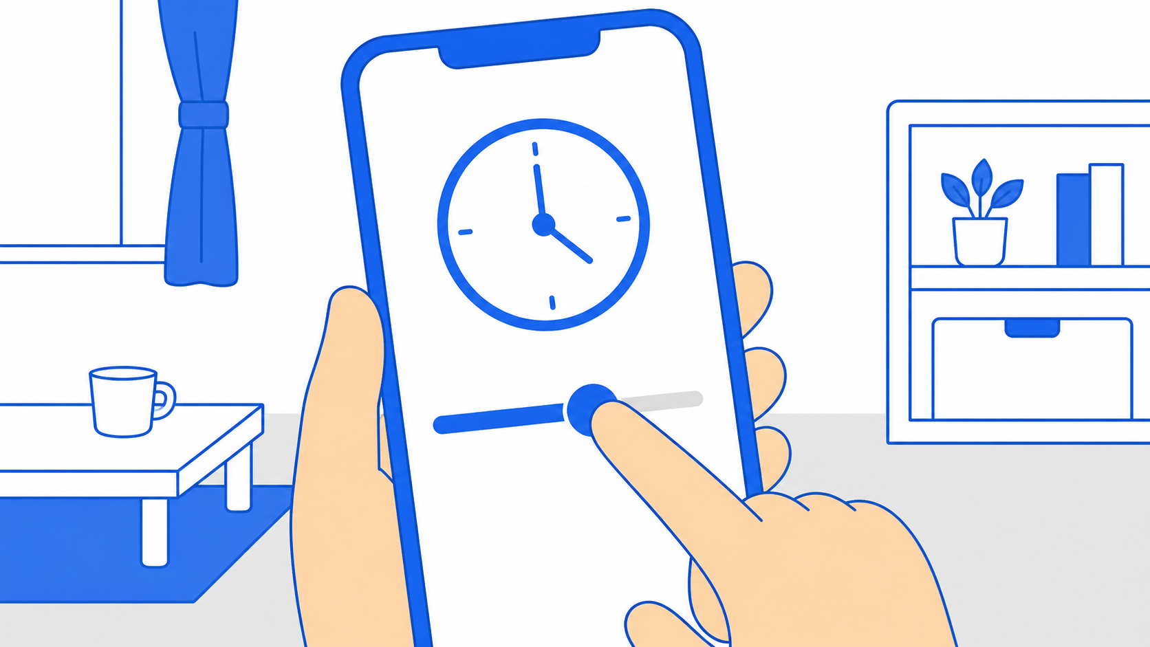 スマホの利用時間を制限するイメージのイラスト
