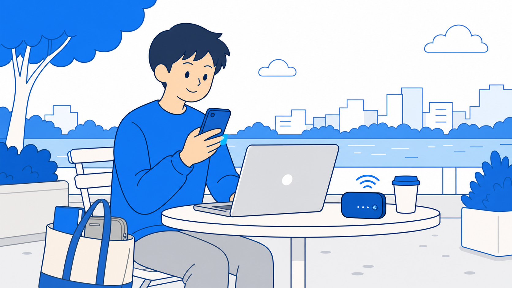 充電しながら使うポケットWi-Fiと注意点のイラスト